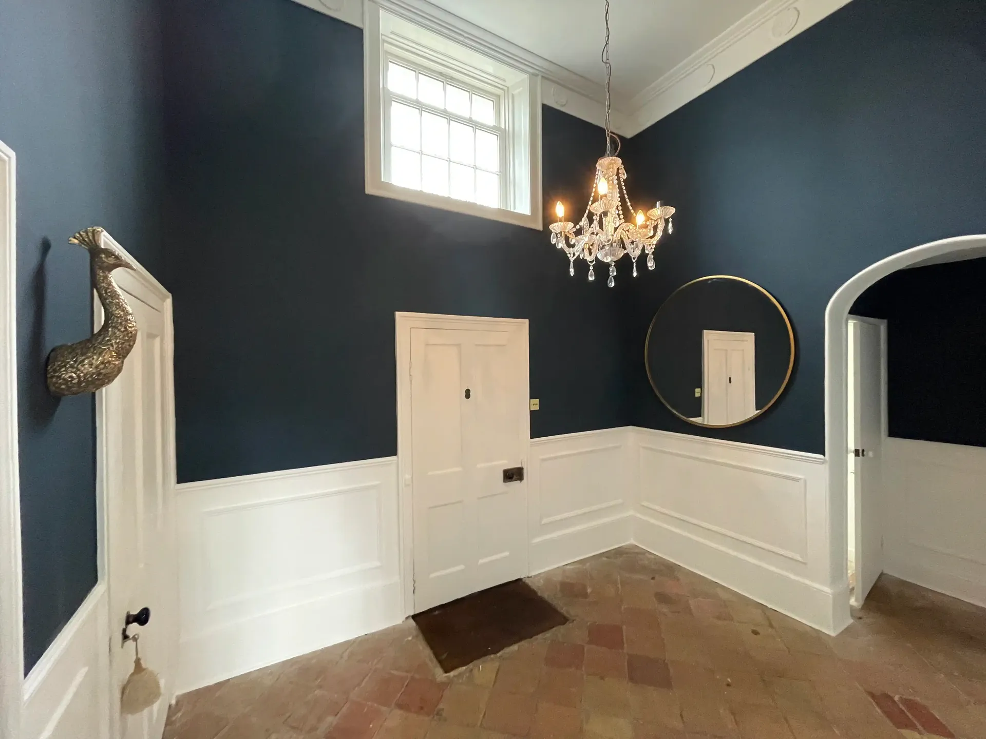 Finished room with blue paint