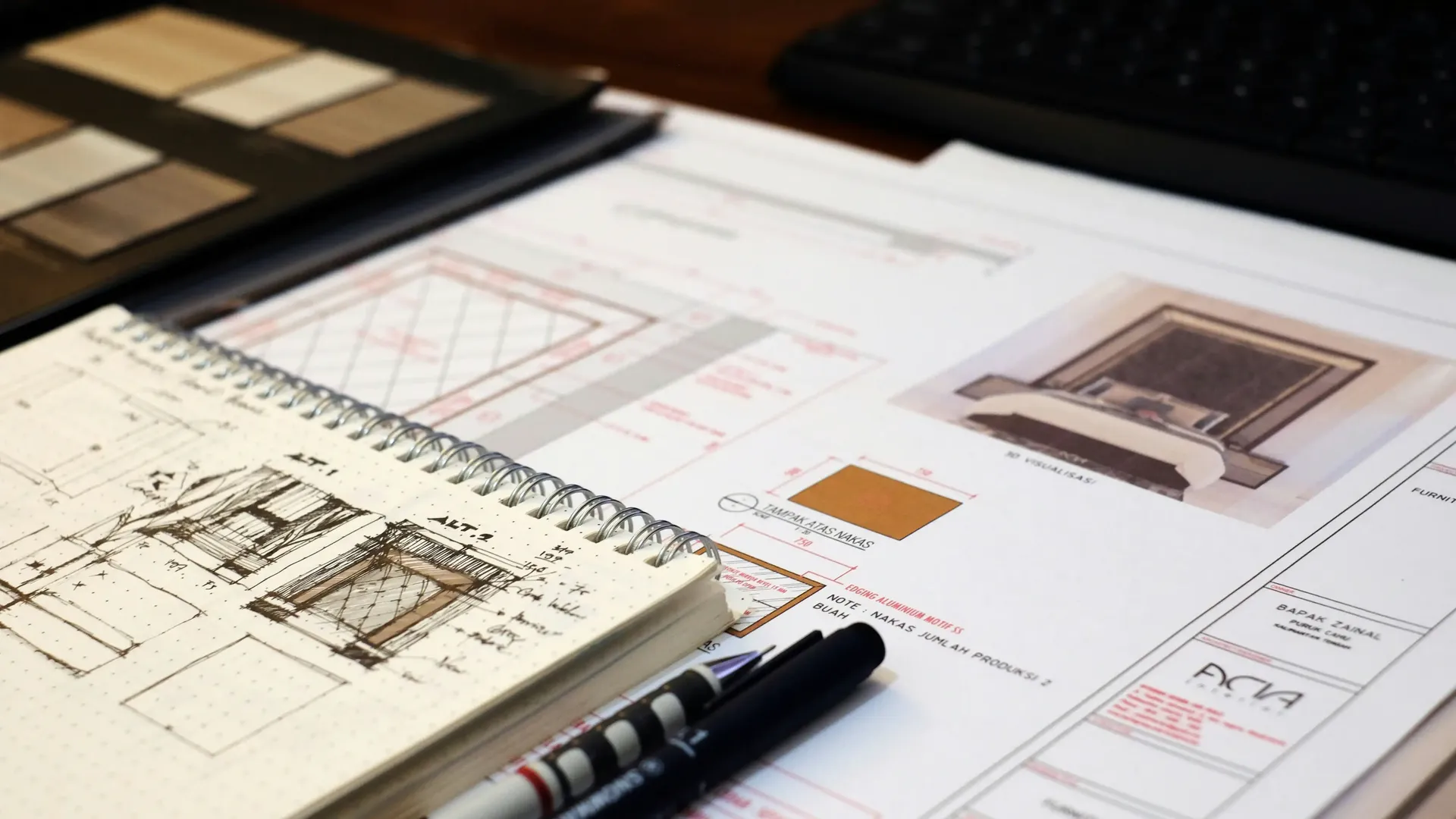 Interior design drawings