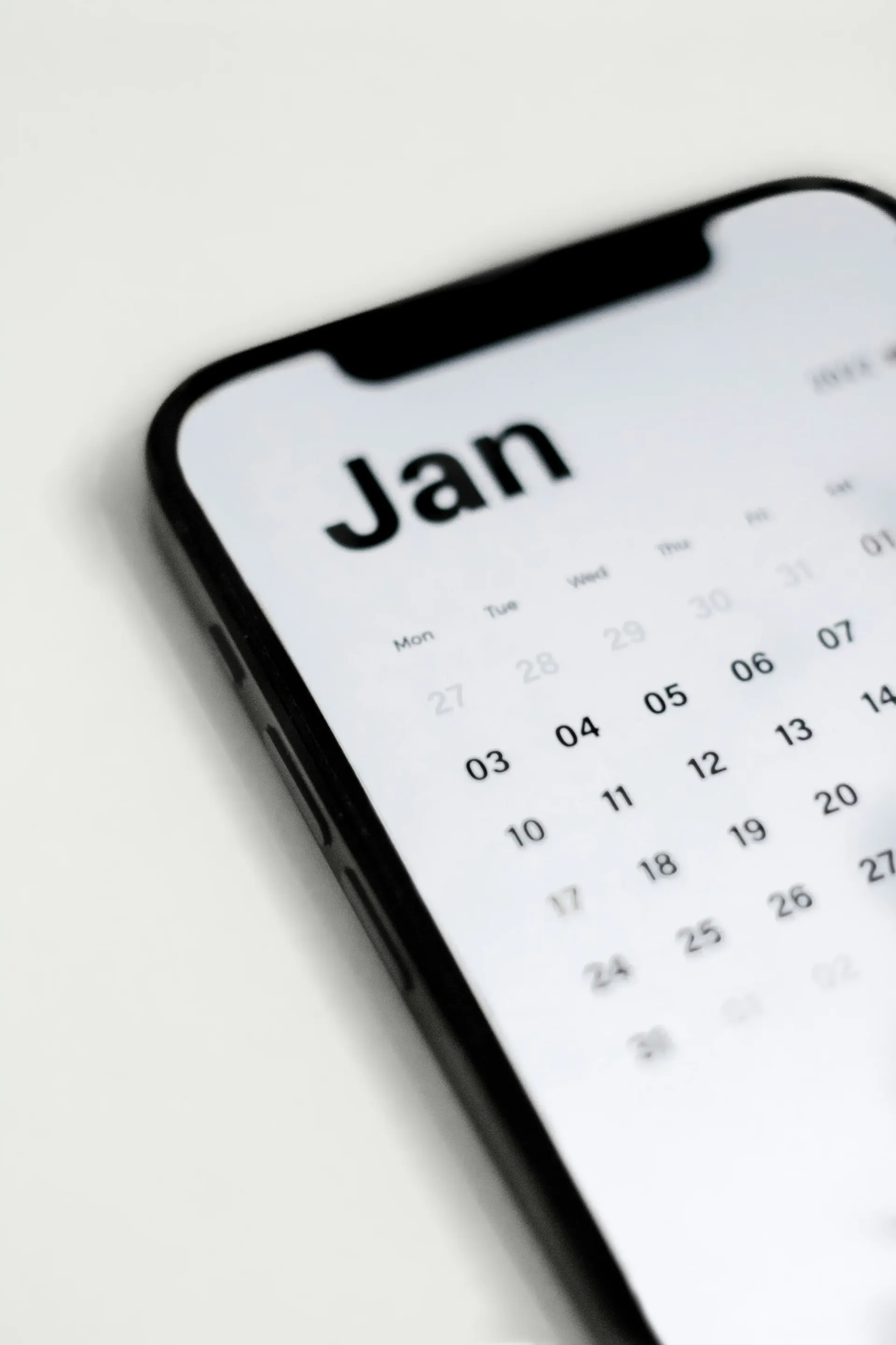Calendar app open on phone